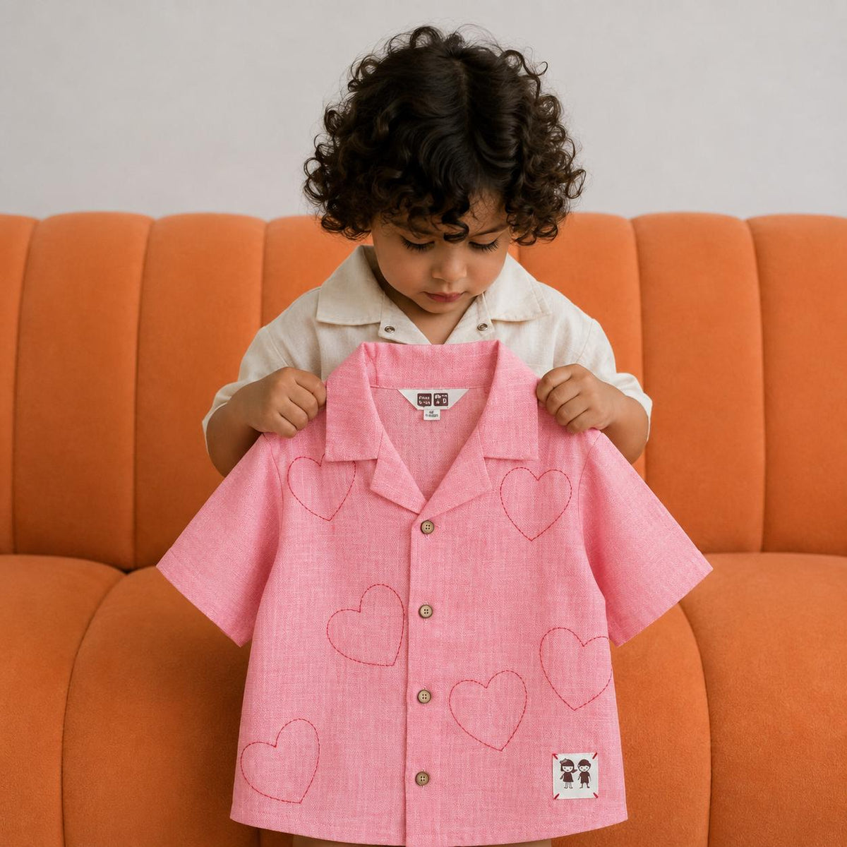 Baby pink linen shirt